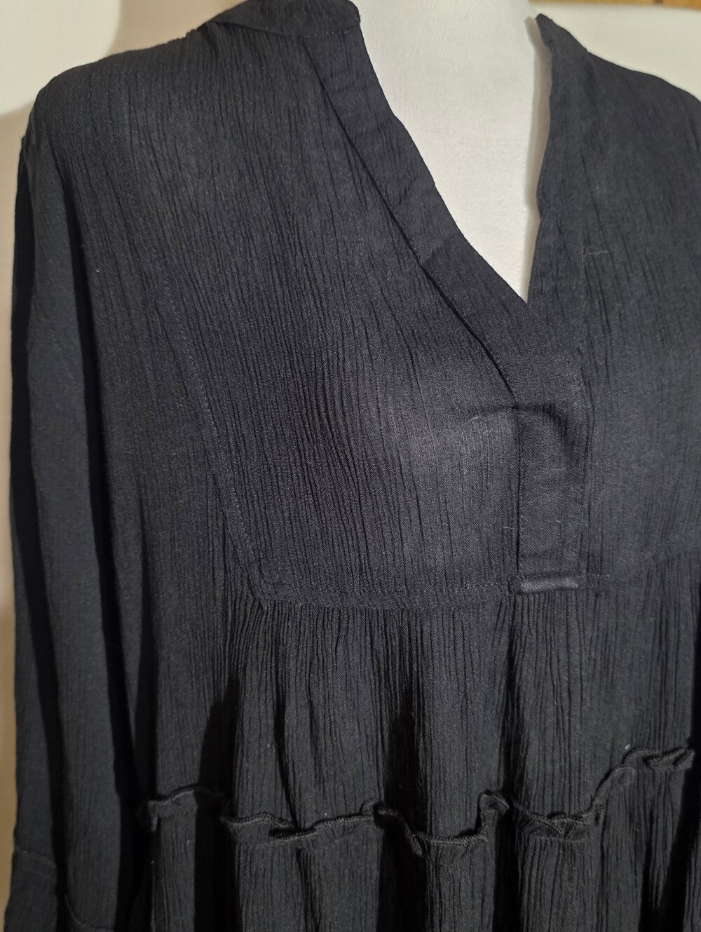 Sensea Black Tiered Babydoll Tunic Dress Size S NWT Boho Cottagecore - Picture 10 of 10